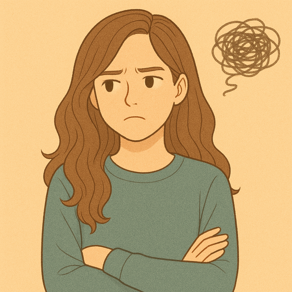 電話占いでもやもやする女子