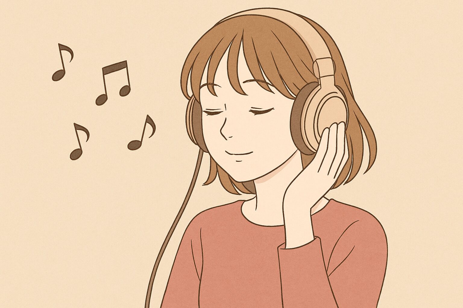 告白のタイミングを逃して音楽を聴く女子