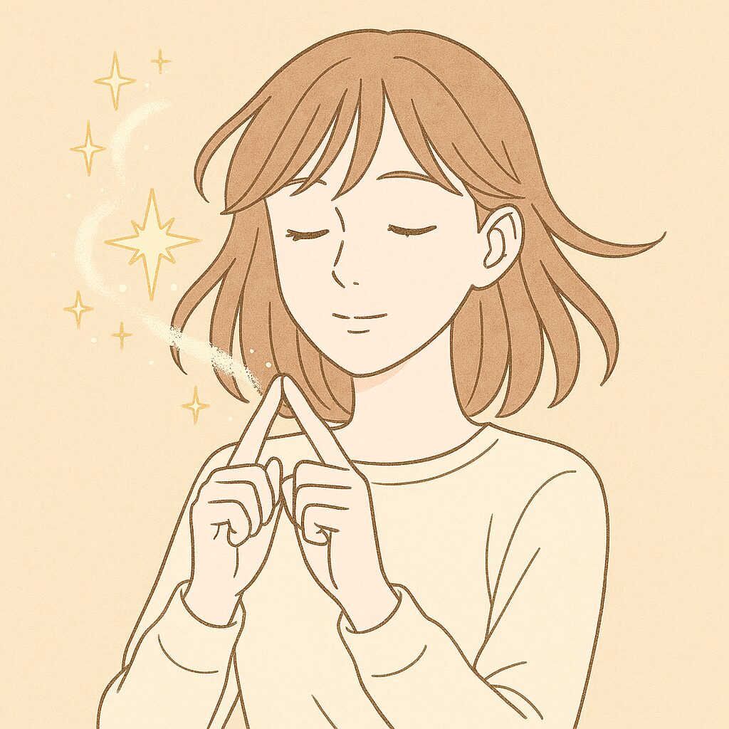 恋愛成就のおまじないをする女子