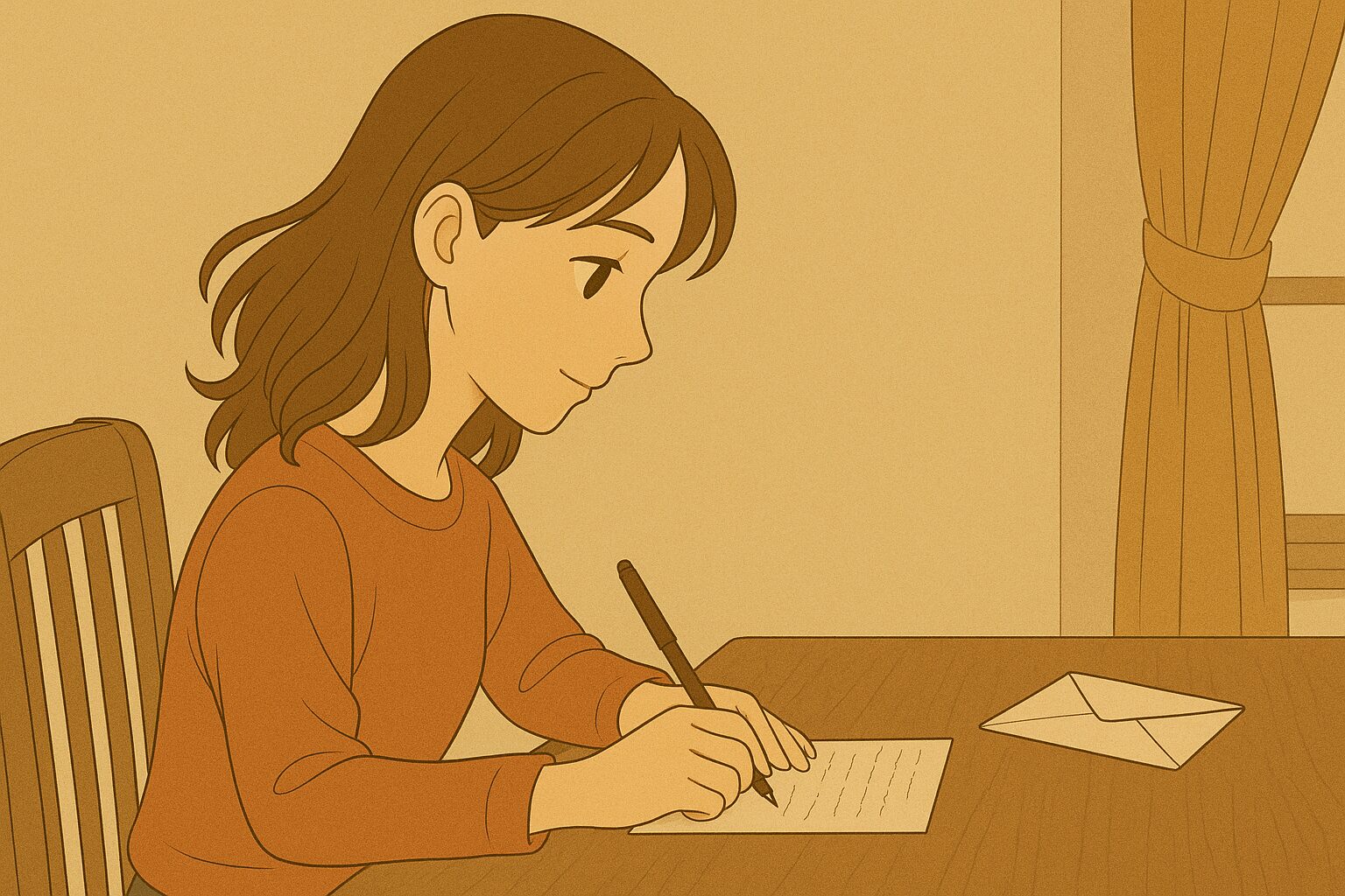 大好きな彼氏に手紙を書く女性
