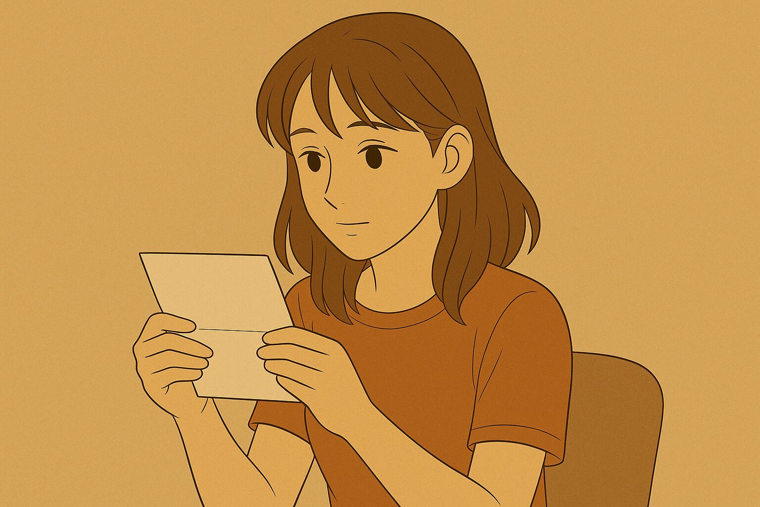 手紙を読む女性