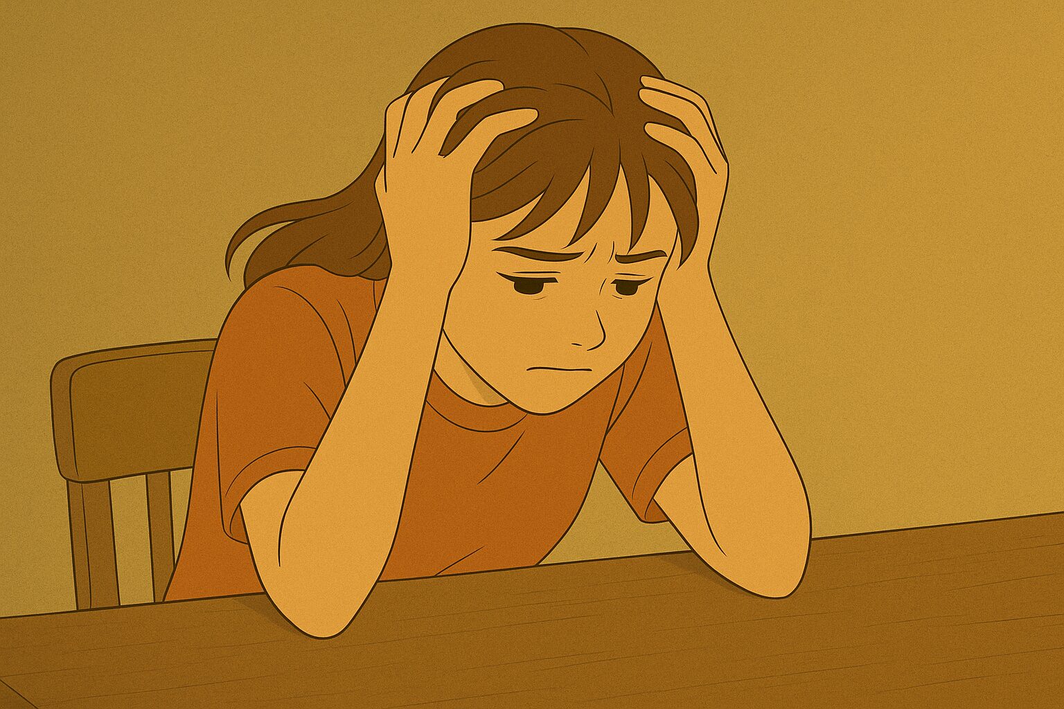 頭を抱える女性