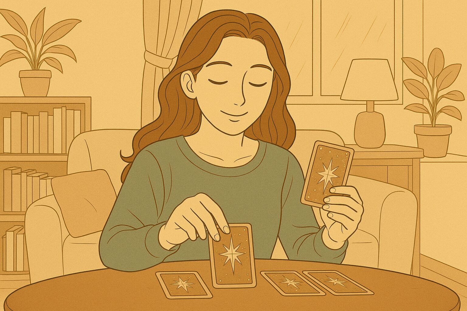 自分を占う女性